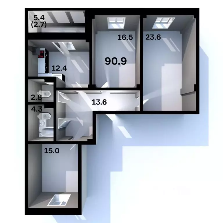 3-к кв. Псковская область, Псков Пароменская ул., 28 (90.9 м) - Фото 1
