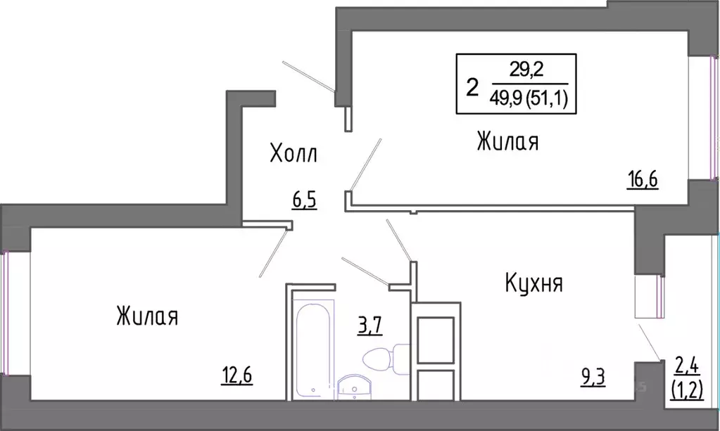 2-к кв. Московская область, Красногорск городской округ, д. Сабурово ... - Фото 0