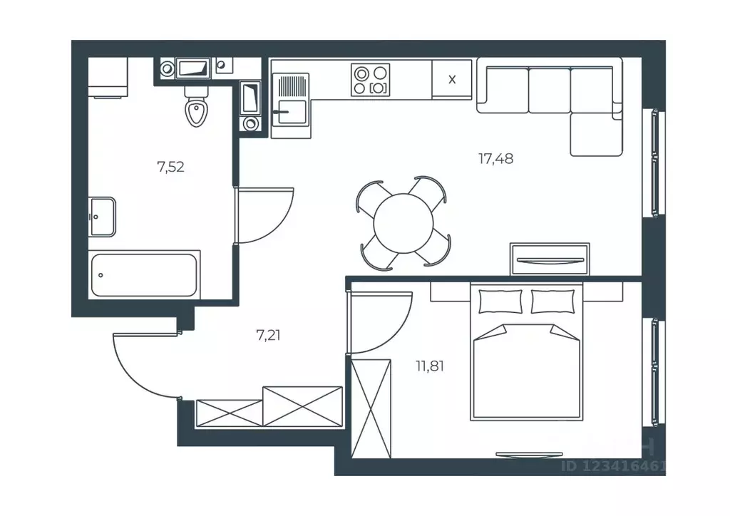 1-к кв. Астраханская область, Астрахань Татарская Слобода кв-л,  ... - Фото 1