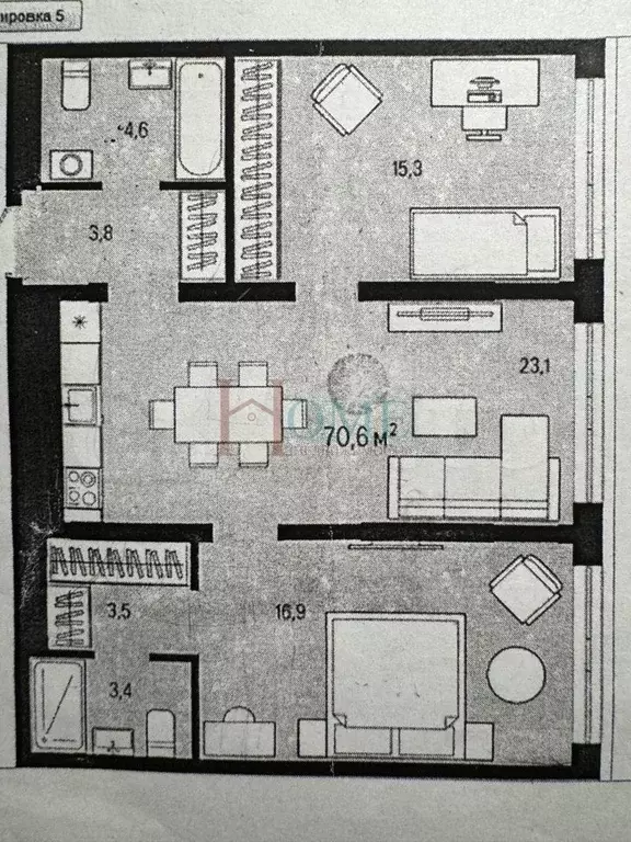 3-к. квартира, 70,2 м, 2/9 эт. - Фото 0