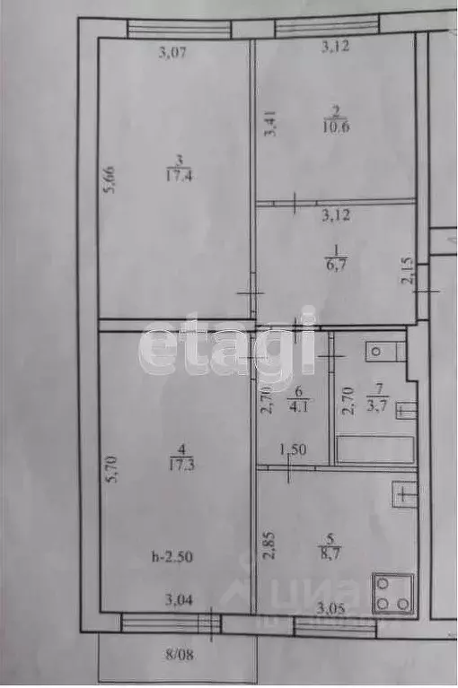 3-к кв. Забайкальский край, Чита ул. Евгения Гаюсана, 20 (69.3 м) - Фото 2