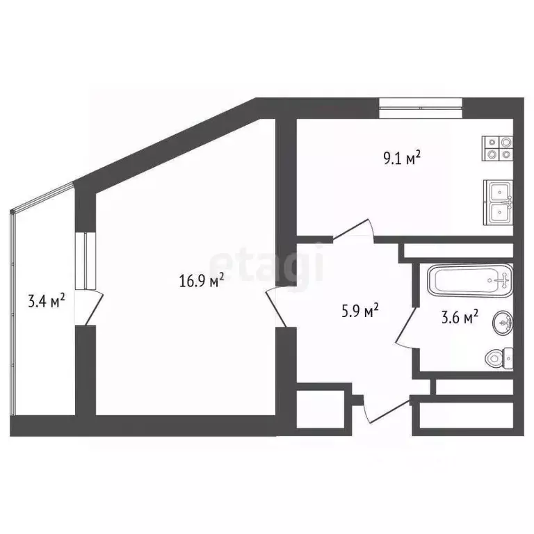 1-к кв. Самарская область, Самара ул. Советской Армии, 131А (35.7 м) - Фото 2