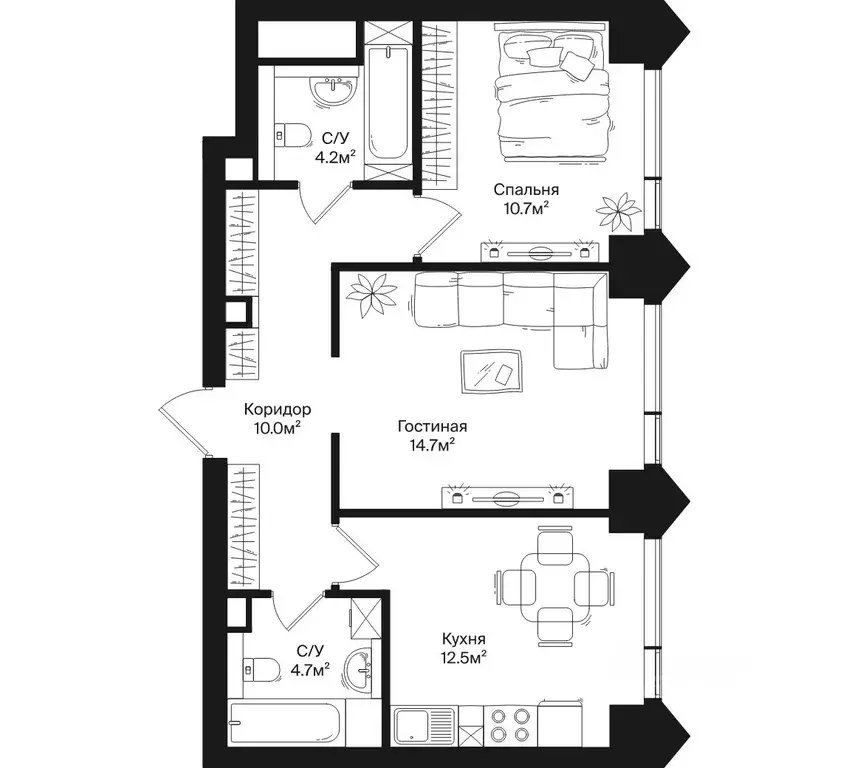 2-к кв. Москва ул. Маршала Бирюзова, 1к1 (56.8 м) - Фото 0