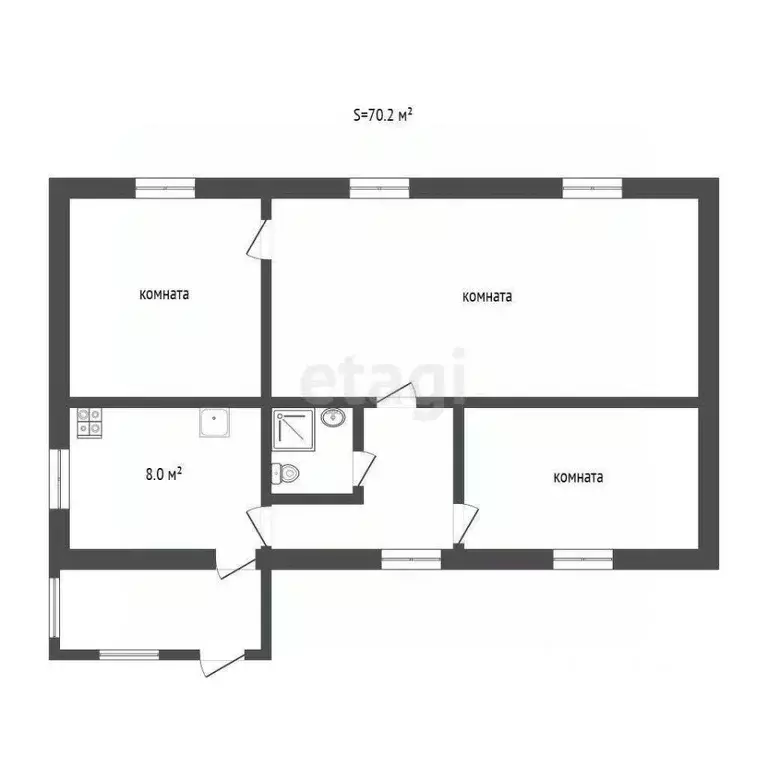 Дом в Пермский край, пос. Куеда ул. Красноармейская, 38Б (70 м) - Фото 1
