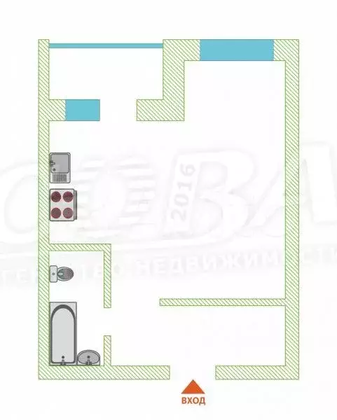 1-к. квартира, 35,4 м, 9/9 эт. - Фото 0