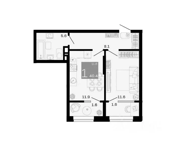 1-к кв. Краснодарский край, Анапа муниципальный округ, с. Супсех ... - Фото 1