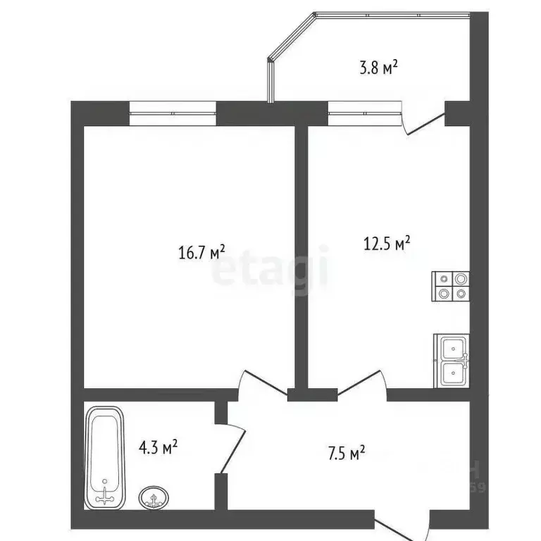 1-к кв. Тамбовская область, Тамбов ул. Имени С.И. Савостьянова, 14 ... - Фото 2