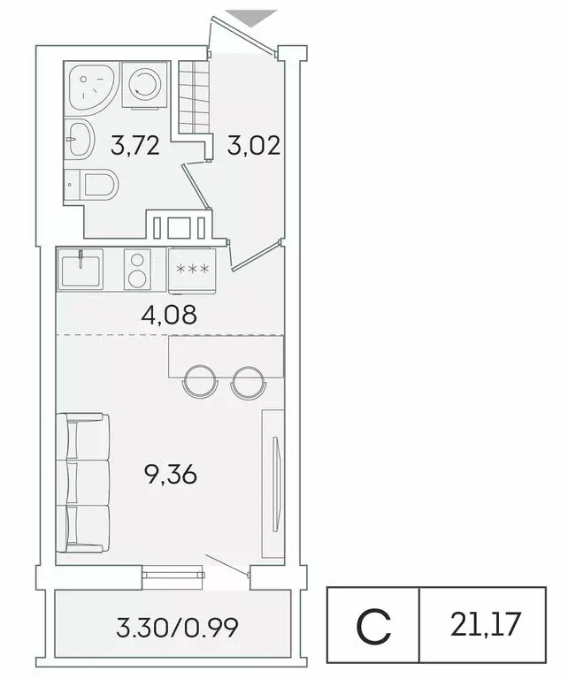 Квартира-студия: Мурино, Екатерининская улица, 11 (20.2 м) - Фото 0