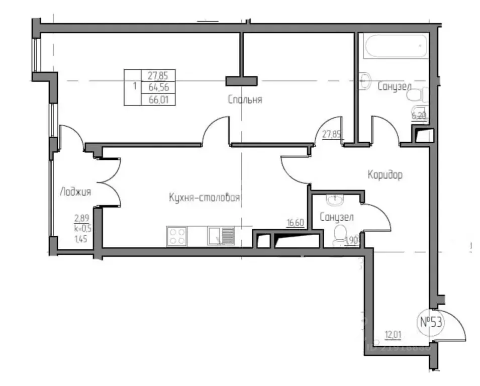 2-к кв. Калининградская область, Калининград просп. Калинина, 111 ... - Фото 2