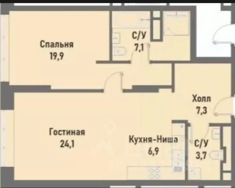 2-к кв. Москва Рубцовско-Дворцовая ул., 4 (70.0 м) - Фото 1