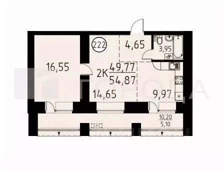 2-к кв. Томская область, Томский район, д. Кисловка, Левобережный мкр ... - Фото 2