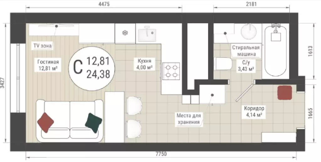 Продаётся квартира-студия, 24.4 м - Фото 0