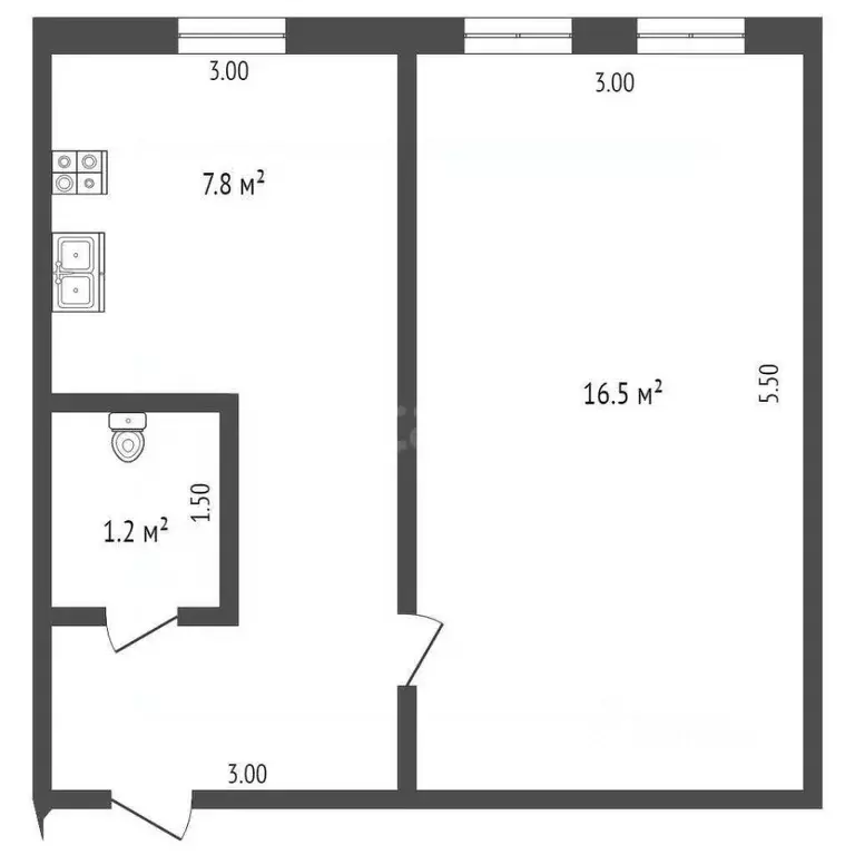 1-к кв. Крым, Феодосия пер. Клубный, 2 (26.8 м) - Фото 2