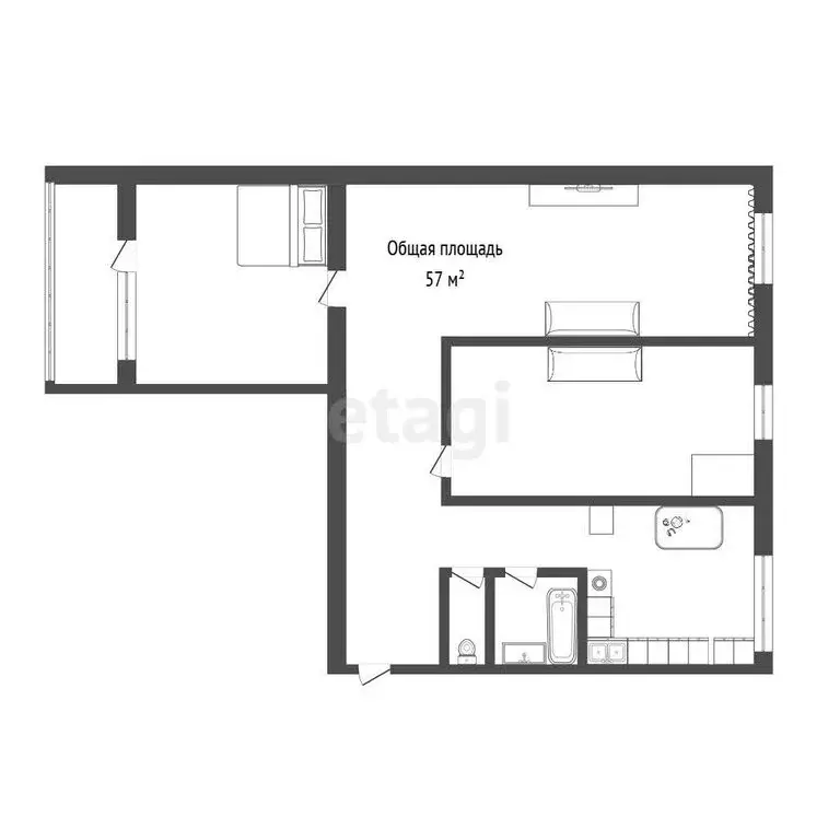 3-комнатная квартира: Северск, Коммунистический проспект, 96 (56.8 м) - Фото 1