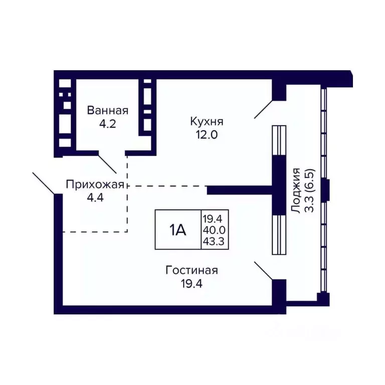 1-к кв. Новосибирская область, Новосибирск ул. Фрунзе, с1 (43.3 м) - Фото 0