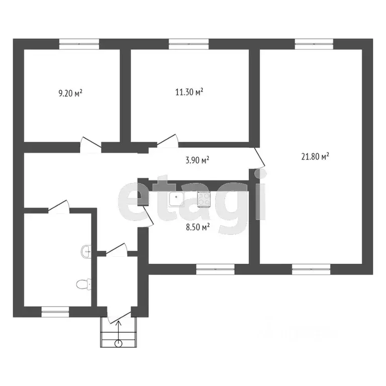 3-к кв. Тюменская область, Тюменский муниципальный округ, Винзили рп ... - Фото 2