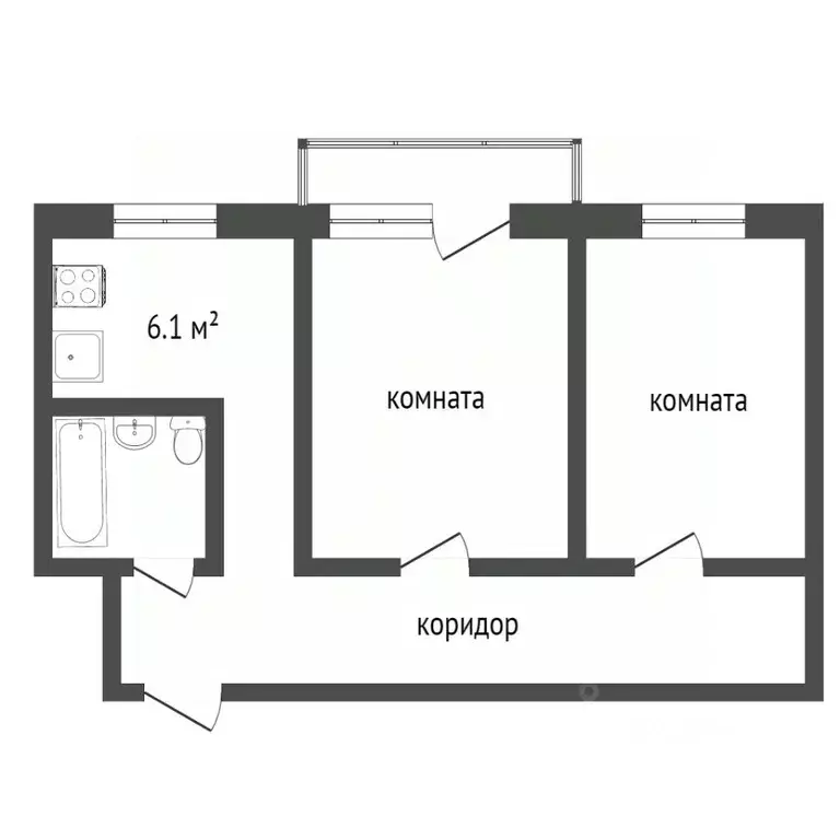 2-к кв. Воронежская область, Воронеж ул. Комиссаржевской, 18 (43.4 м) - Фото 2
