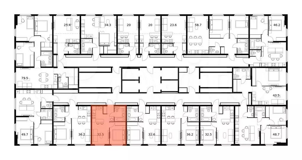 1-к. квартира, 32,5 м, 14/25 эт. - Фото 1