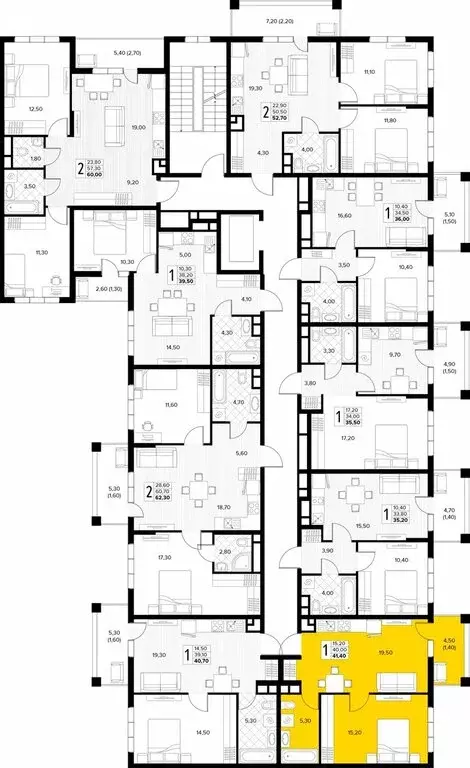 1-комнатная квартира: село Сукко, жилой комплекс Кипарис (41.4 м) - Фото 2