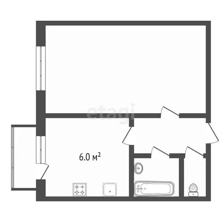1-комнатная квартира: Усинск, Молодёжная улица, 22 (29 м) - Фото 1
