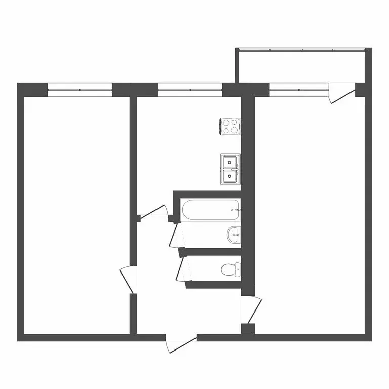 2-комнатная квартира: Тюмень, Фабричная улица, 20 (43 м) - Фото 0