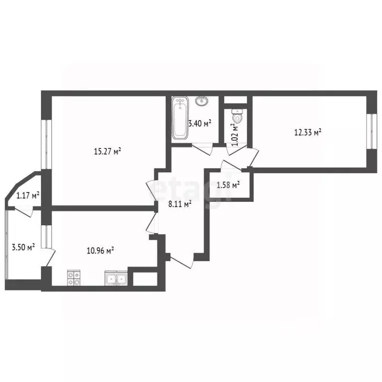2-к кв. Московская область, Балашиха ул. Дмитриева, 12 (57.0 м) - Фото 2