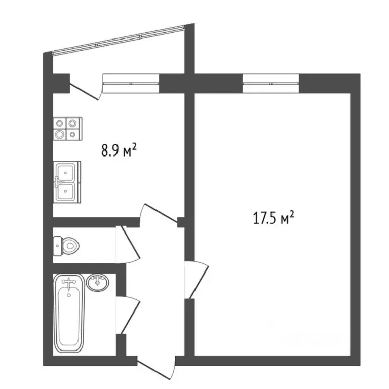 1-к кв. Тюменская область, Тюмень 6-й мкр, ул. Валерии Гнаровской, 5 ... - Фото 1