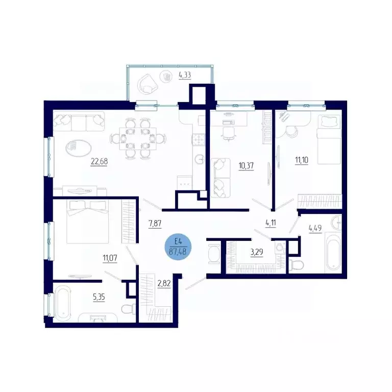 3-к кв. Рязанская область, Рязанский район, Дядьковское с/пос, с. ... - Фото 1