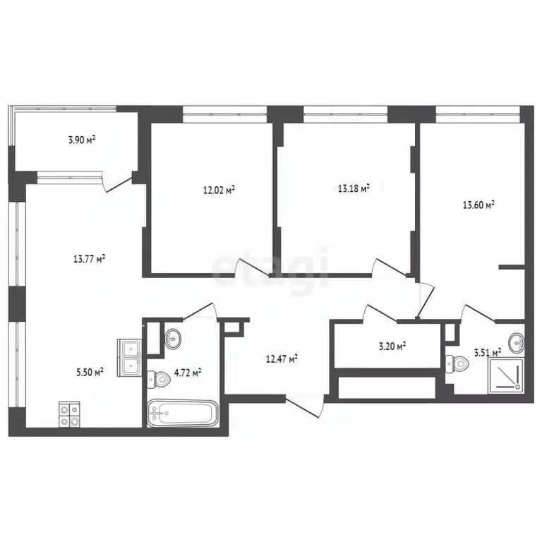 3-к кв. Тюменская область, Тюмень ул. Новоселов, 92 (85.87 м) - Фото 2