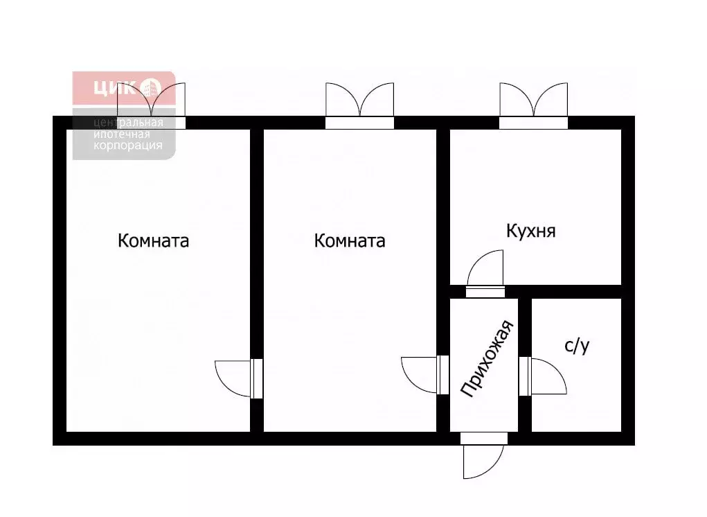 2-комнатная квартира: Новомичуринск, улица Волкова, 1 (39.4 м) - Фото 1