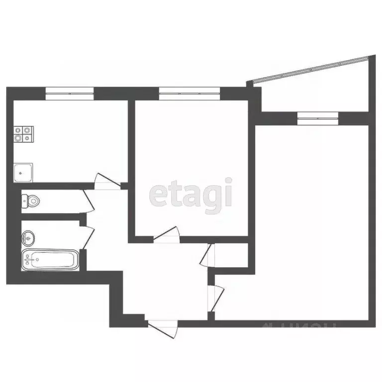 2-к кв. Татарстан, Набережные Челны просп. Вахитова, 10 (44.0 м) - Фото 2