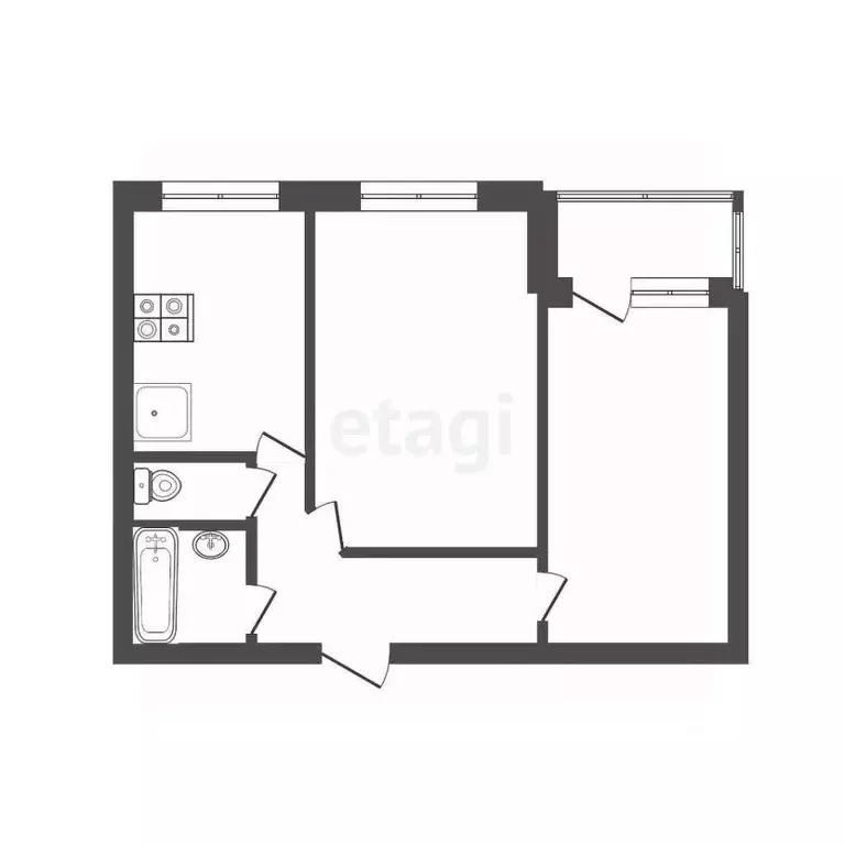 2-к кв. Тульская область, Узловая ул. 14 Декабря, 56 (50.6 м) - Фото 2