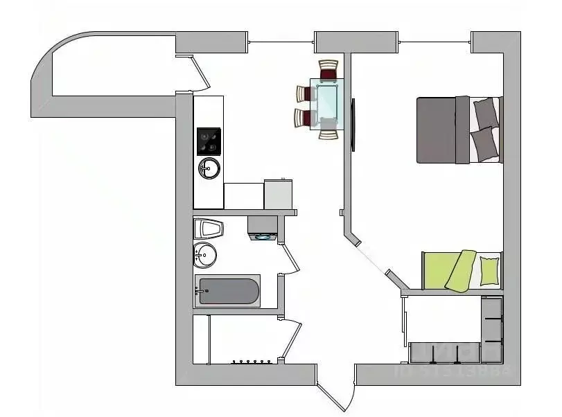 1-к кв. Амурская область, Благовещенск ул. Мухина, 29 (42.0 м) - Фото 2