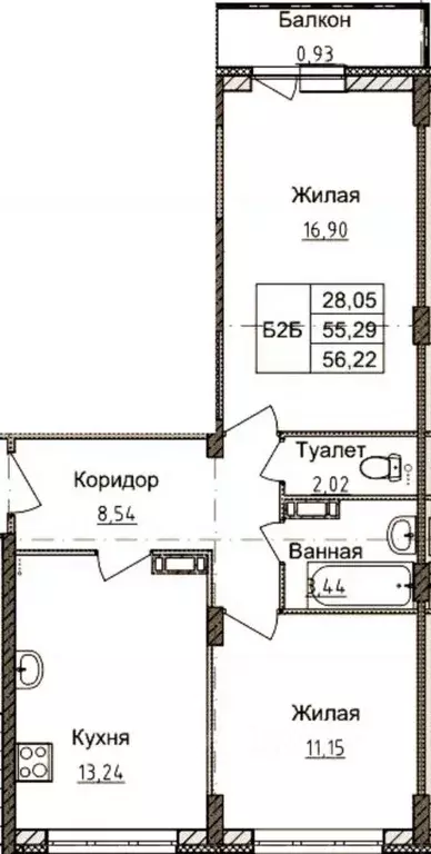 2-к кв. Ярославская область, Ярославль ул. Брагинская, 18к2 (56.22 м) - Фото 1