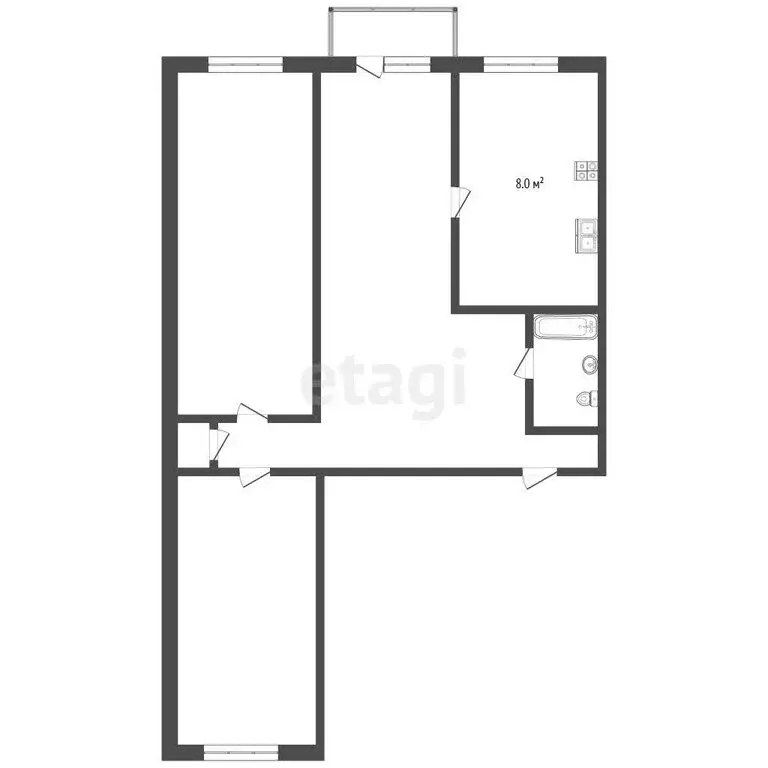 3-комнатная квартира: Воскресенск, микрорайон Центральный, улица ... - Фото 1