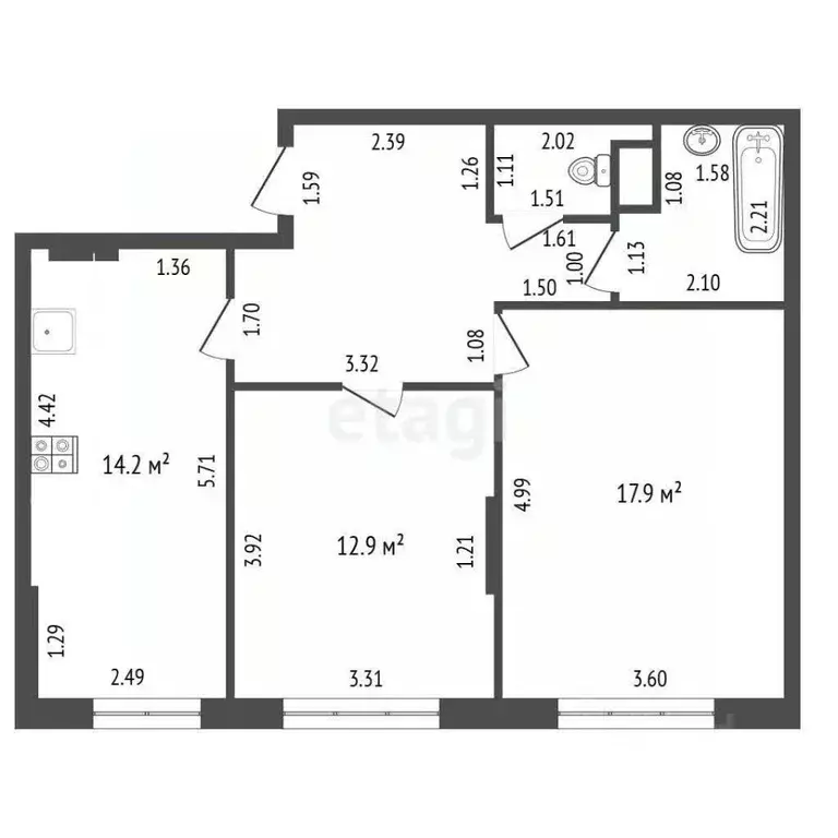 2-к кв. Севастополь ул. Горпищенко, 143к3 (61.7 м) - Фото 1