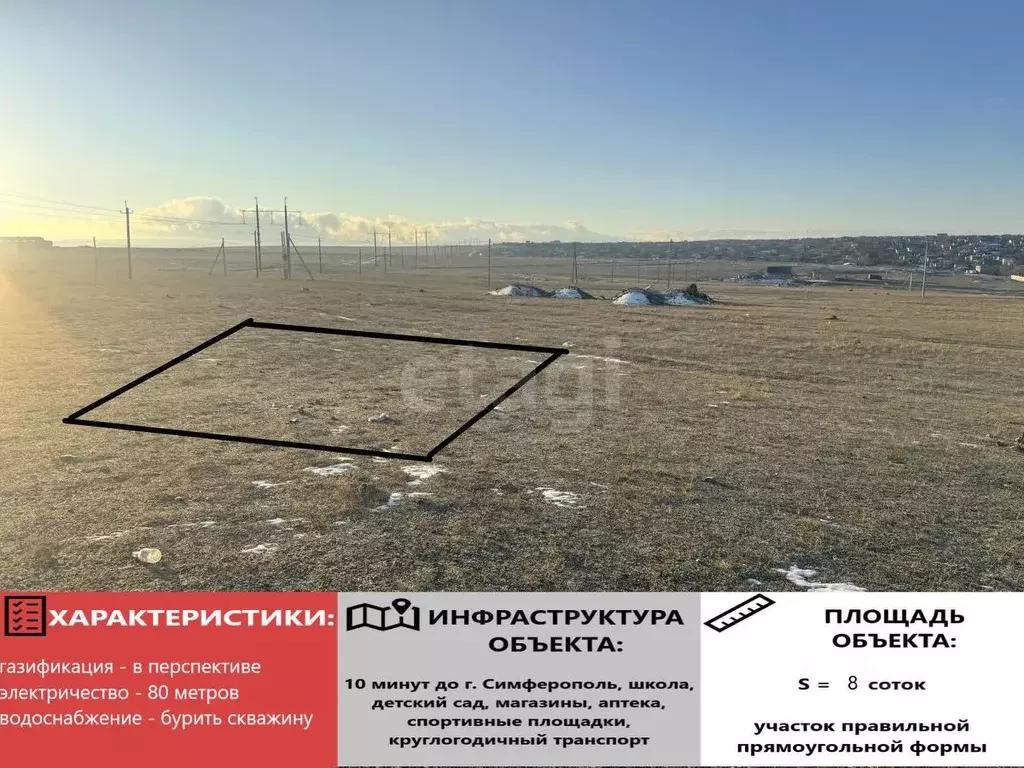 Участок в Крым, Симферопольский район, с. Трудовое ул. Сахарова (8.0 ... - Фото 1