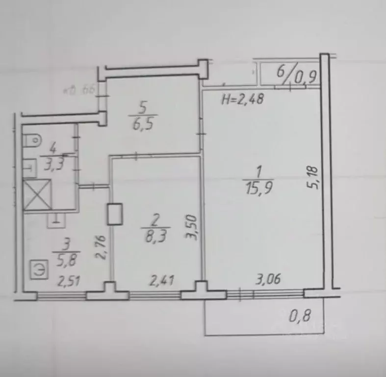 2-к кв. Карелия, Петрозаводск ул. Маршала Мерецкова, 20 (40.7 м) - Фото 2