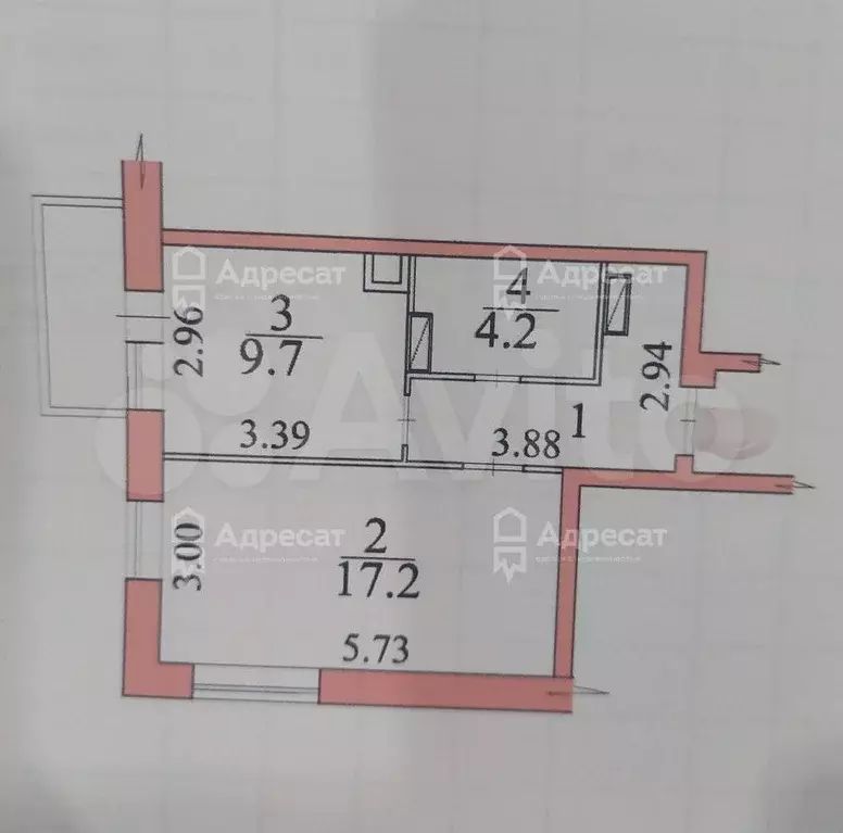 1-к. квартира, 37,4 м, 3/9 эт. - Фото 0