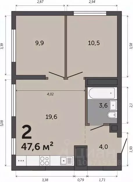 2-к кв. Свердловская область, Екатеринбург Втузгородок жилрайон, ... - Фото 1