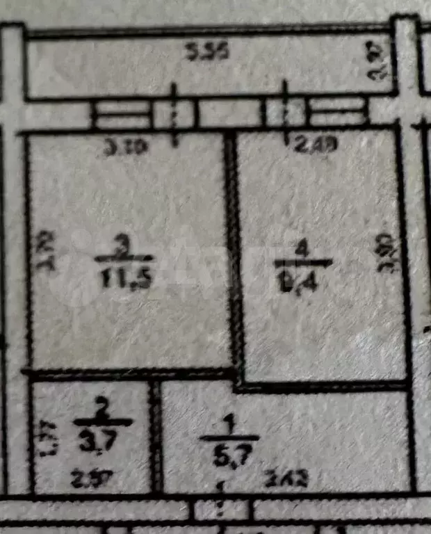 1-к. квартира, 30,3 м, 3/3 эт. - Фото 0