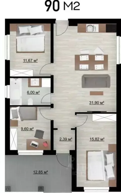 Дом в Краснодарский край, Краснодар Дружная ул., 4 (90 м) - Фото 1