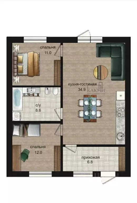 Таунхаус в Челябинская область, Магнитогорск ул. Золотистая, 108 (71 ... - Фото 2