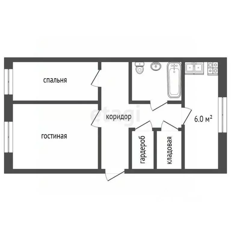 2-к кв. Ростовская область, Зерноград Социалистическая ул., 36 (48.0 ... - Фото 2