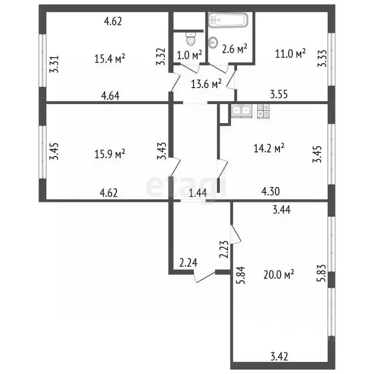 Комната Санкт-Петербург Рыбацкий просп., 47 (20.0 м) - Фото 2
