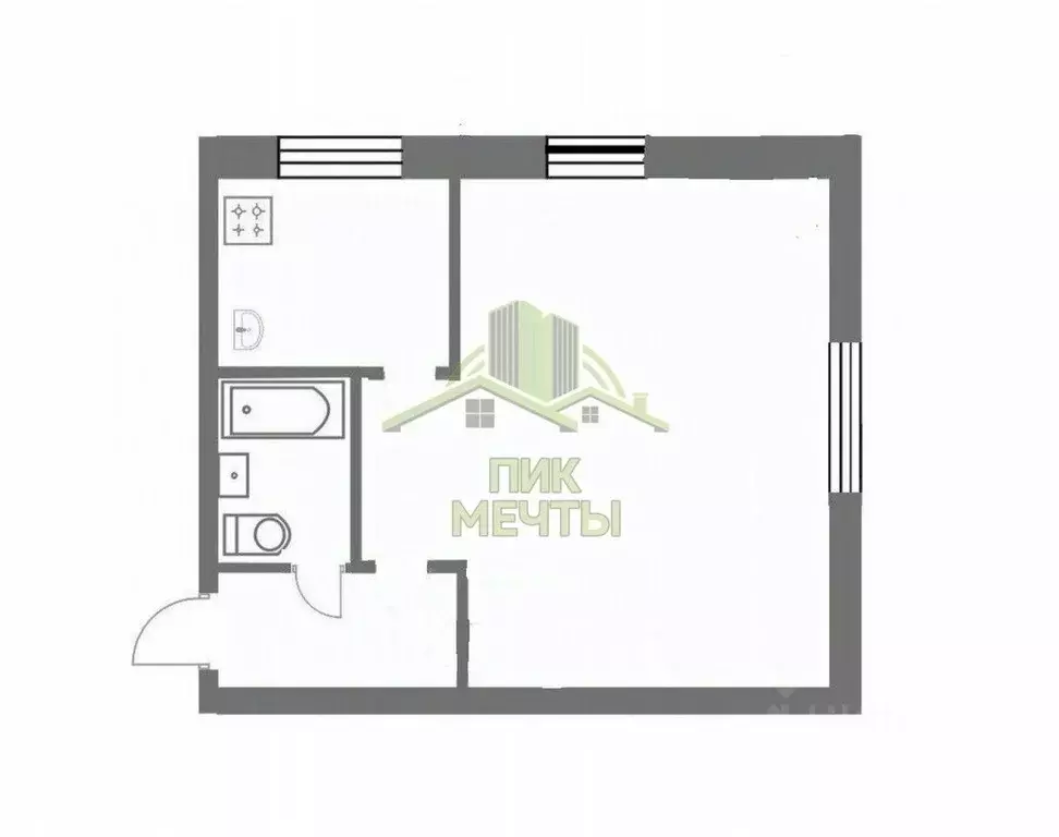 1-к кв. Бурятия, Улан-Удэ ул. Гагарина, 55 (30.8 м) - Фото 2