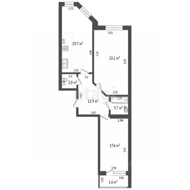 2-к кв. Самарская область, Тольятти Южное ш., 77 (80.0 м) - Фото 0
