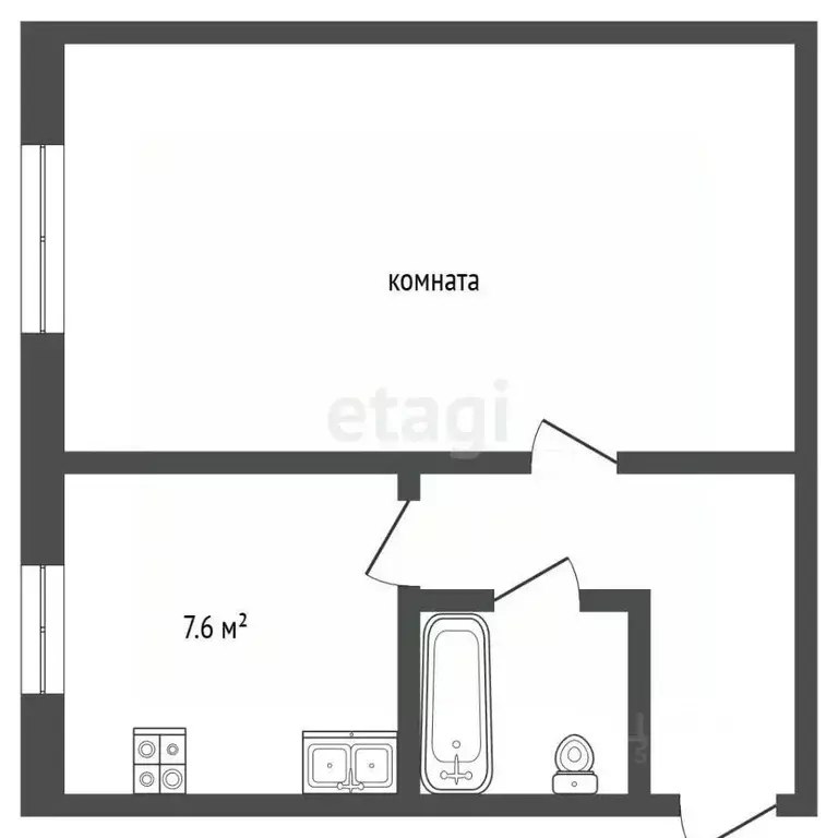 1-к кв. Забайкальский край, Чита 6-й мкр, 17 (33.7 м) - Фото 2