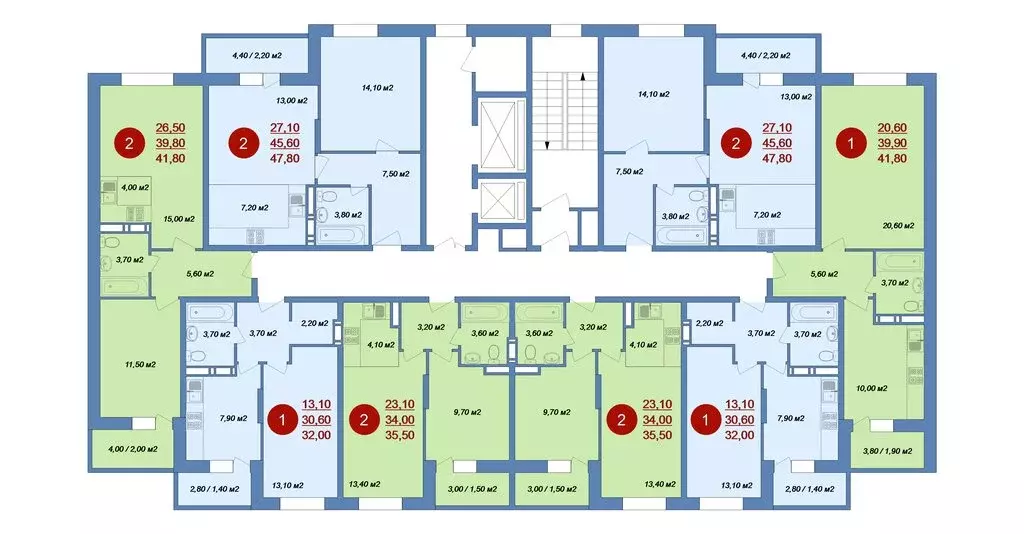 2-комнатная квартира: деревня Островцы, микрорайон Новые Островцы, ... - Фото 2