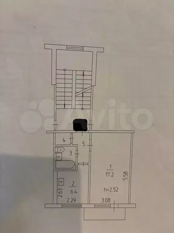 1-к. квартира, 30 м, 2/5 эт. - Фото 0